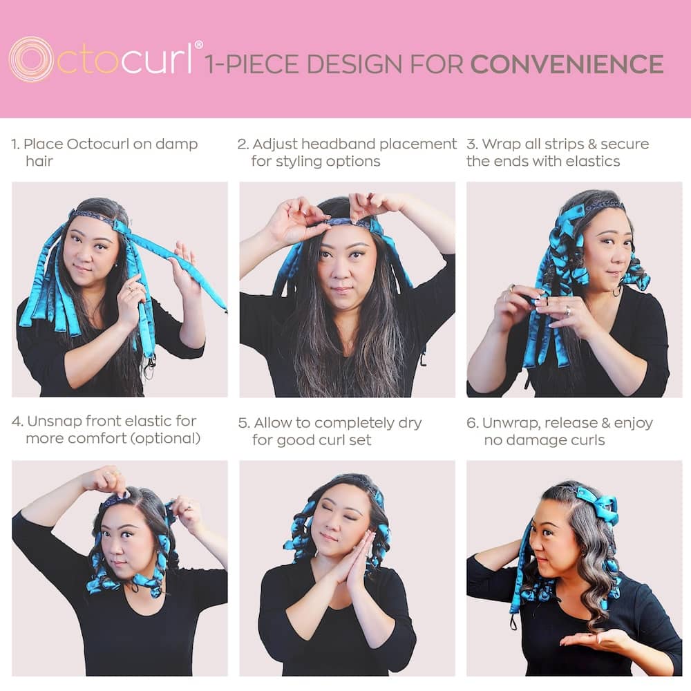 ORIGINAL OCTOCURL - SATIN - Heatless Curler Headband