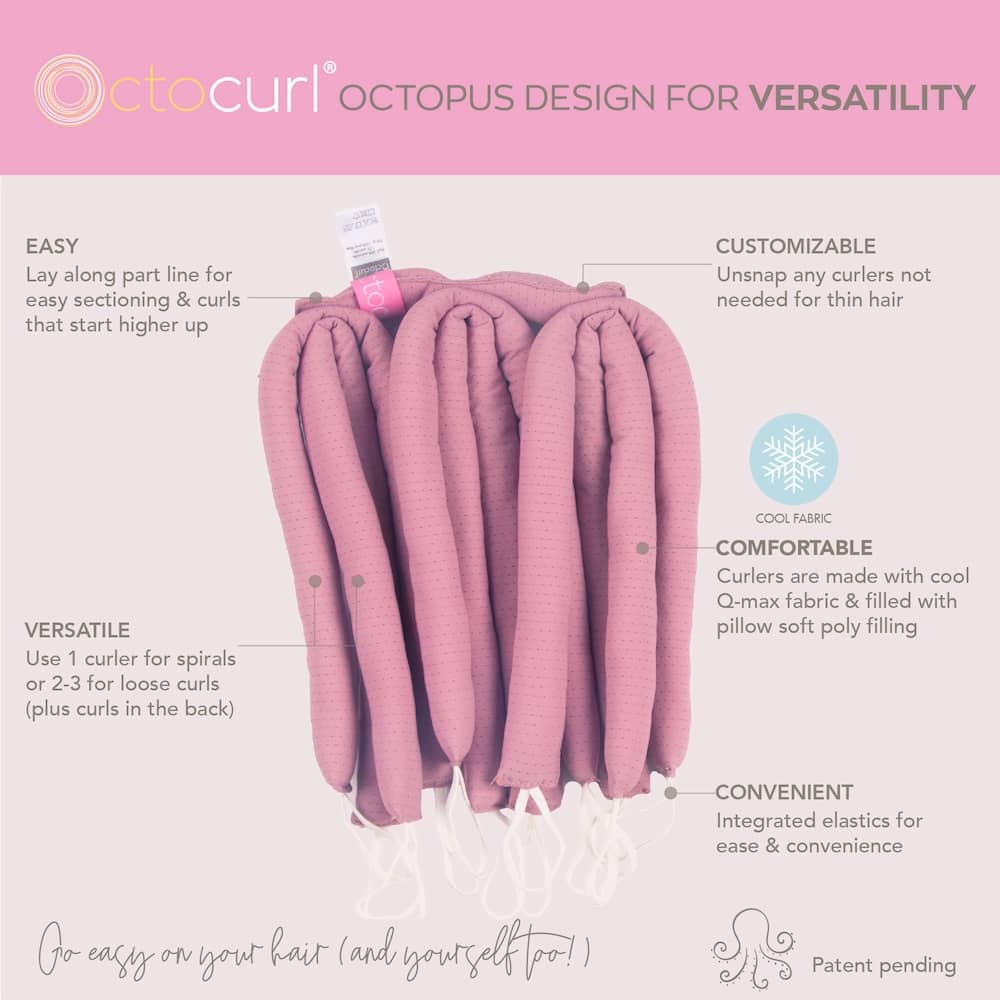 NO HEADBAND OCTOCURL - Q-Max Cool Fabric - Soft Hair Curlers